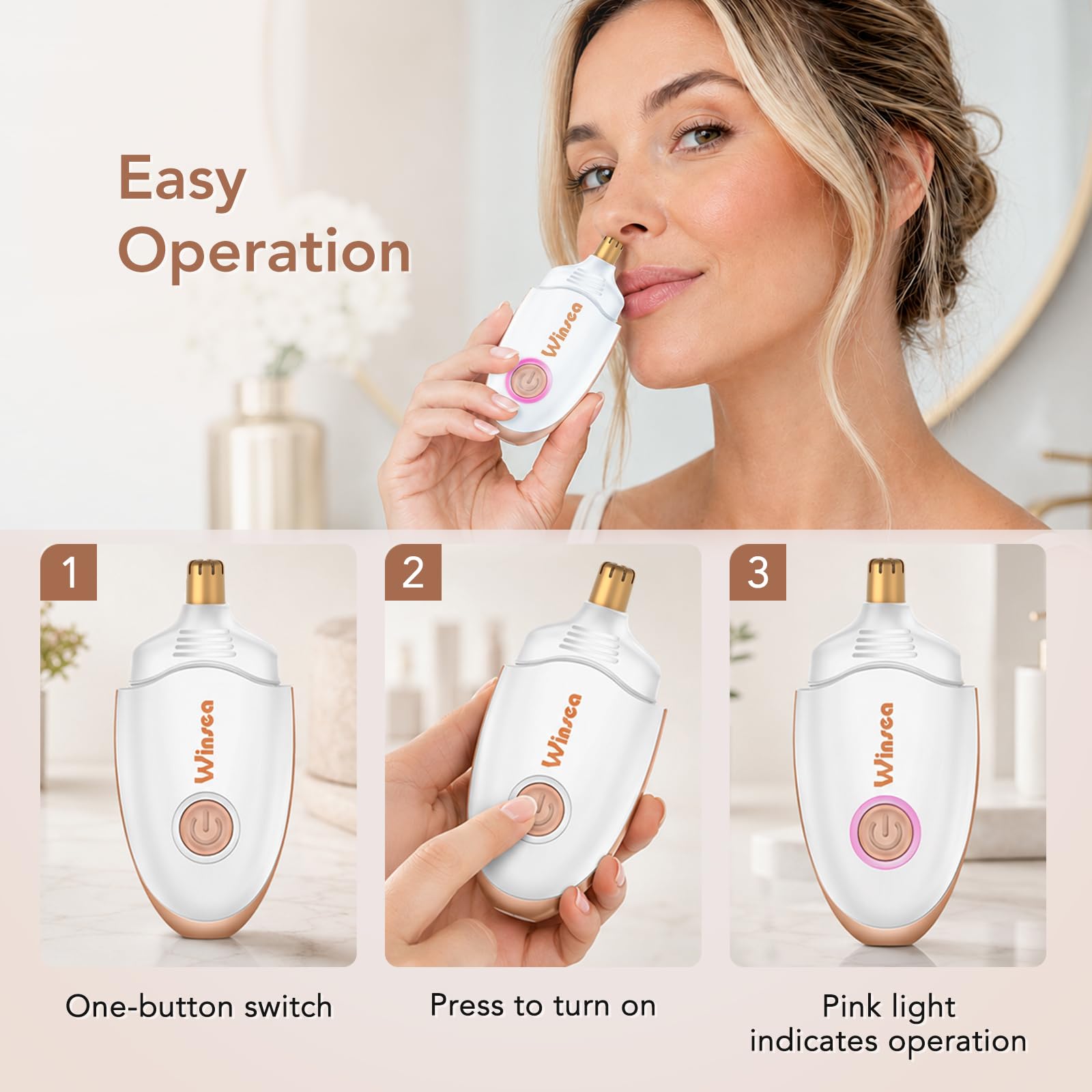 Winsea Portable Nose Hair Trimmer for Women & Men, Compact for Travel — Amazon image 4