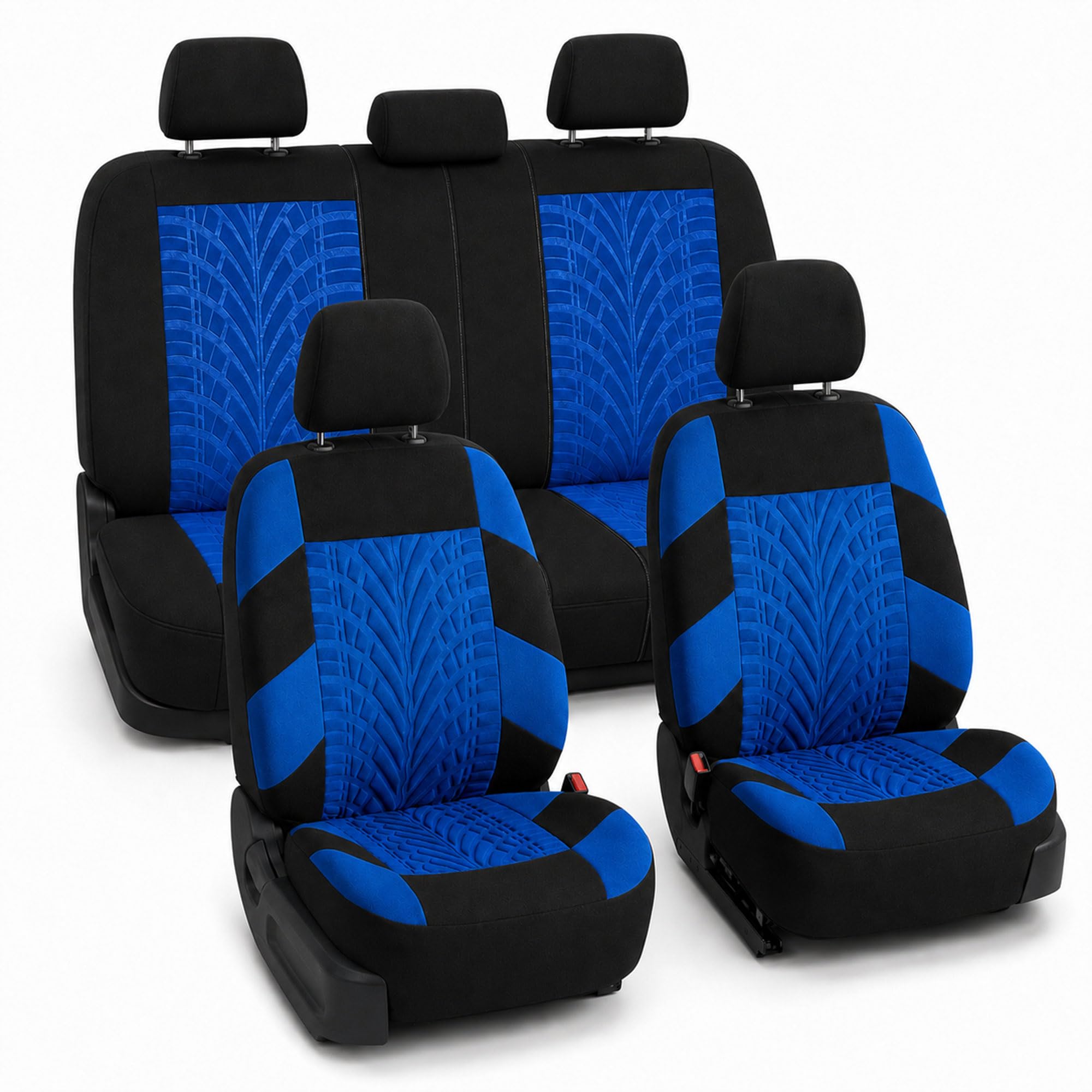 FH GROUP Ensemble Complet de Housses de siège de Voiture en Tissu de qualité supérieure – Ajustement Universel – Housses de siège Avant à Dossier Bas – Compatibles avec Les airbags – Housses de siège