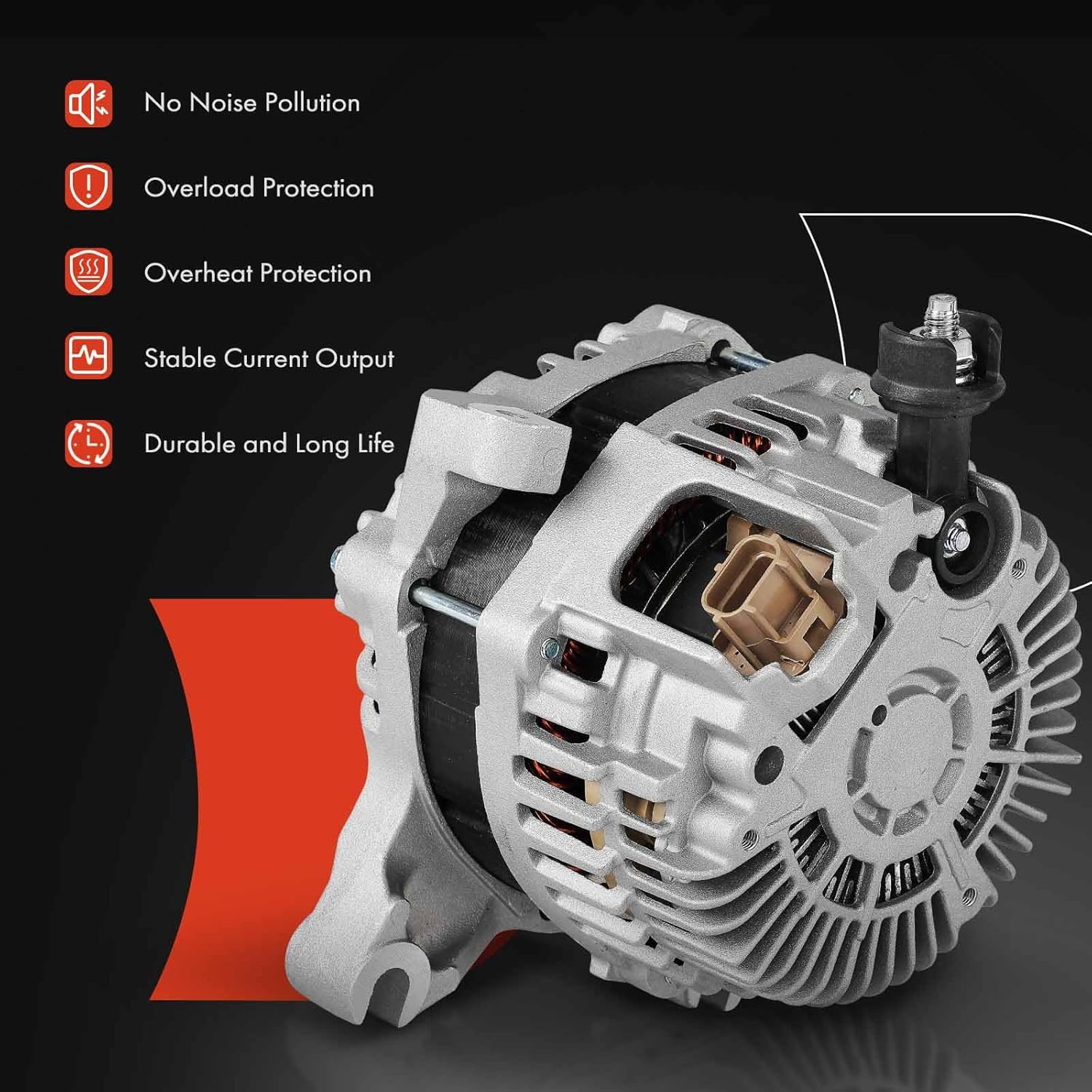 A-Premium Alternator Compatible with Ford F-53 Motorhome Chassis 2008-2009 2011-2014, 6.8L, 12V 175A 6-Groove Pulley Clockwise, Replace# A3TX0691, 9C3Z10346B