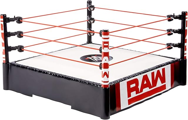 WWE MATTEL GDB87 WWE RAW Superstar Ring with Authentic Decoration, Multi-Colour, 14 Inch