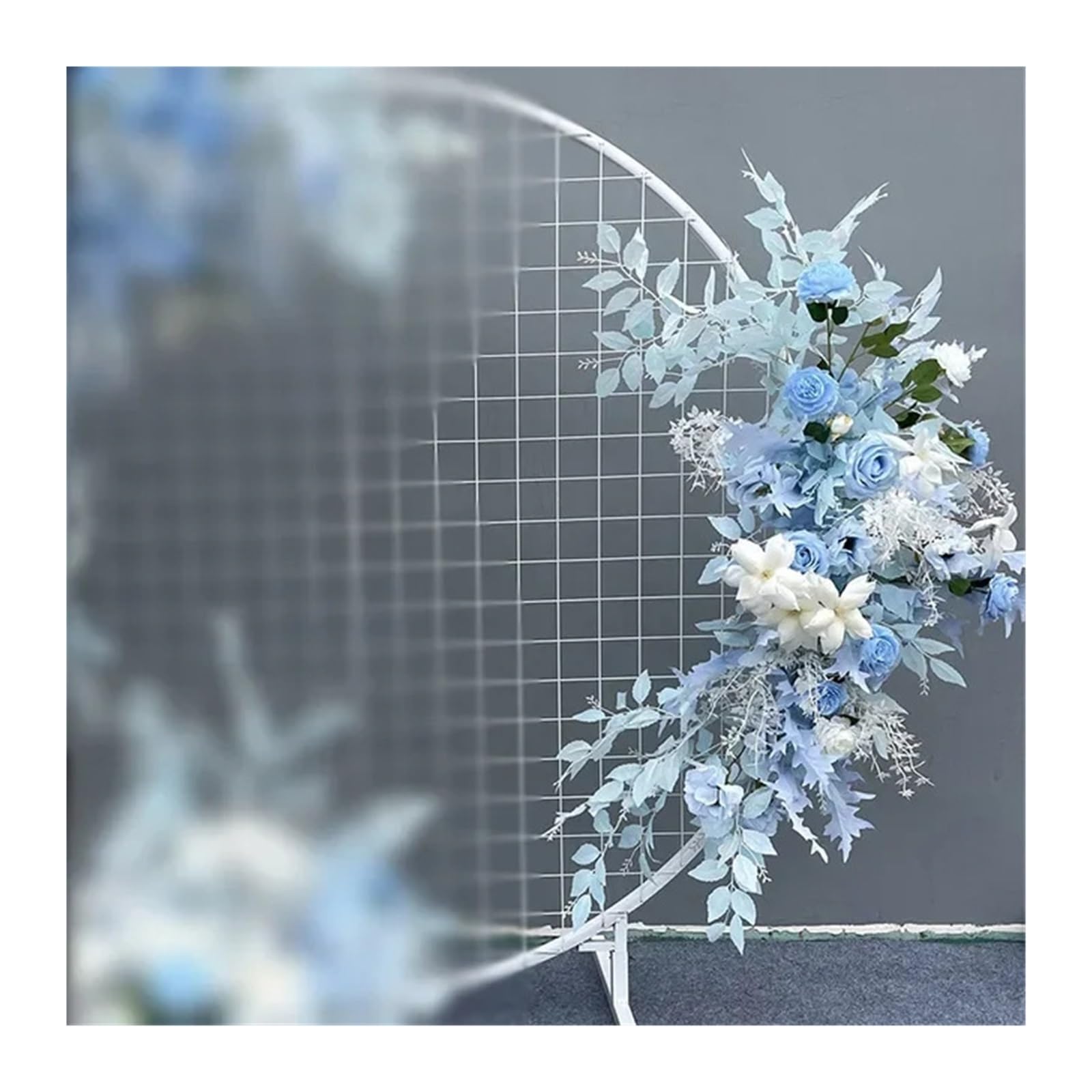 Flower Arch Wedding Flower Simulation Artificia Silk Flowers Arch Round Art Window Decoration Props T Stage Leaf Hanging(Color6 M)