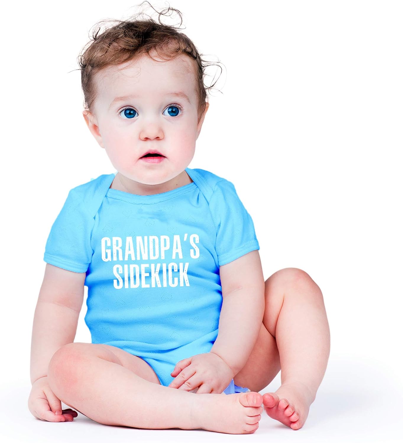 AW Fashions Grandpa's Sidekick Baby Bodysuit Cute Newborn Outfit Funny Boy Girl Grandparent Infant Clothes