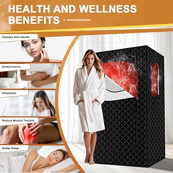 Portable Sauna Box for Home - Steam Sauna Tent for Relaxation - Indoor Personal Sauna for Health Benefits and Ease Muscle Tension, with Steamer, Folding Chair (Sauna-Q 01)