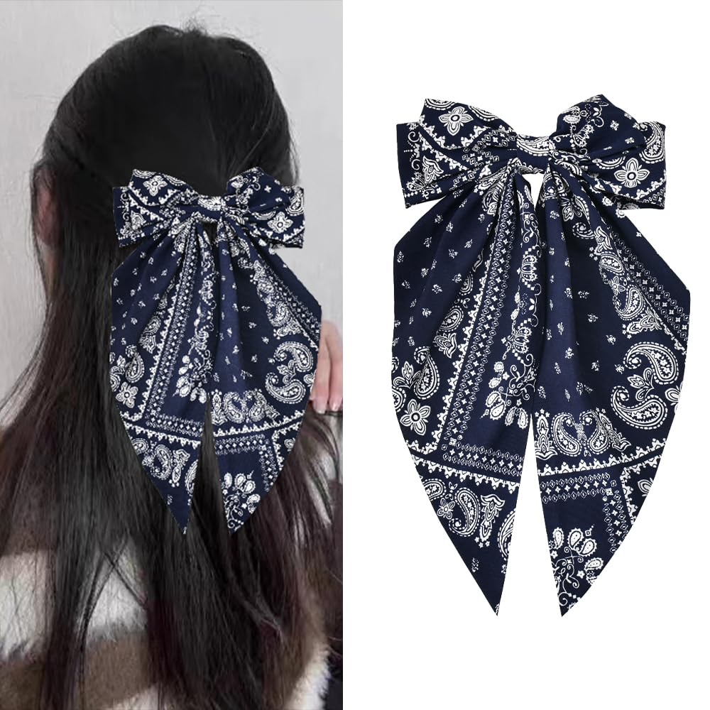 Amazon.com : Paisley Silky Satin Bandana Long Ribbon Hair  display picture 3