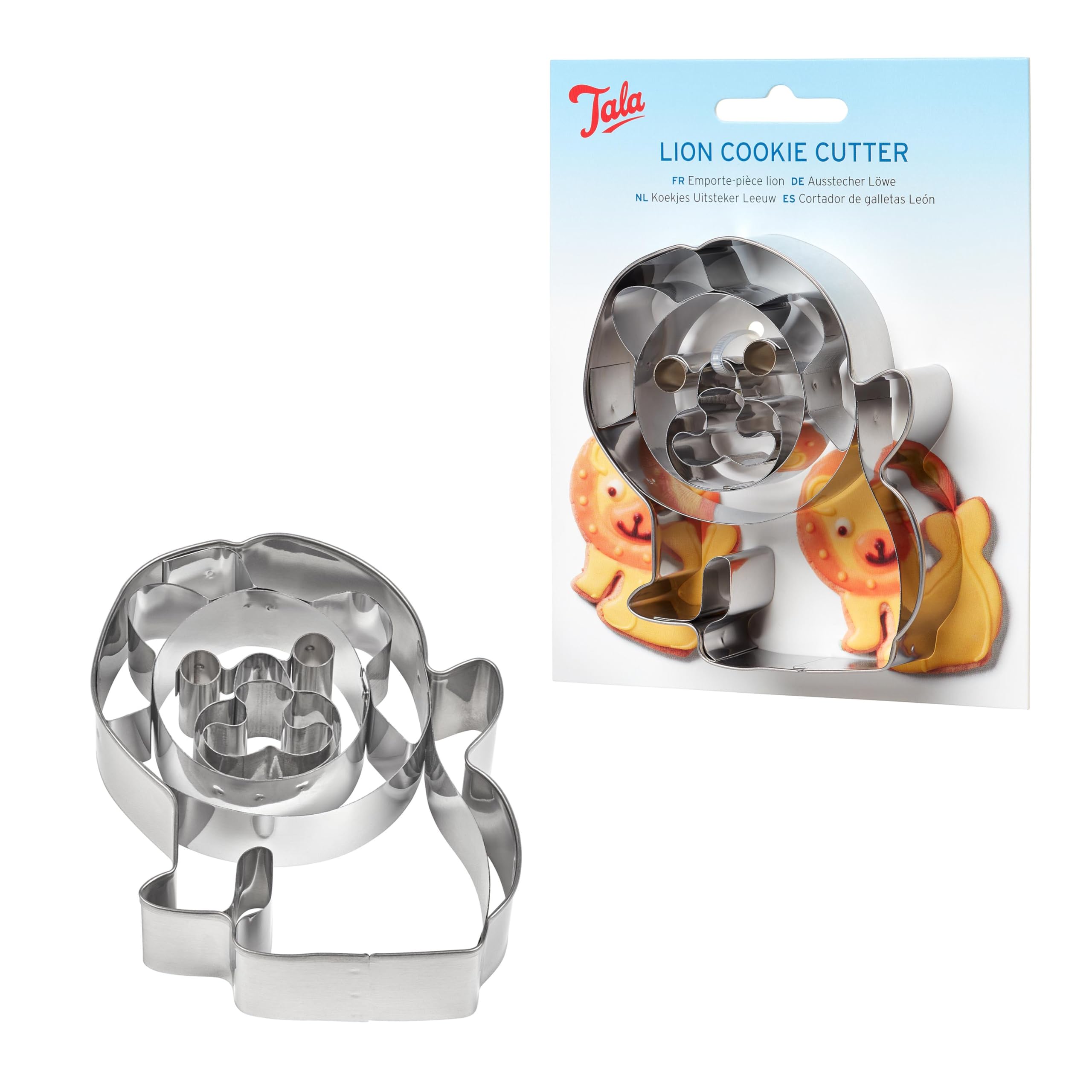 Tala Lion Cookie Cutter, Detailed Biscuit Cutter for Baking, Perfect for Fondant and Dough, Stainless Steel Cutter