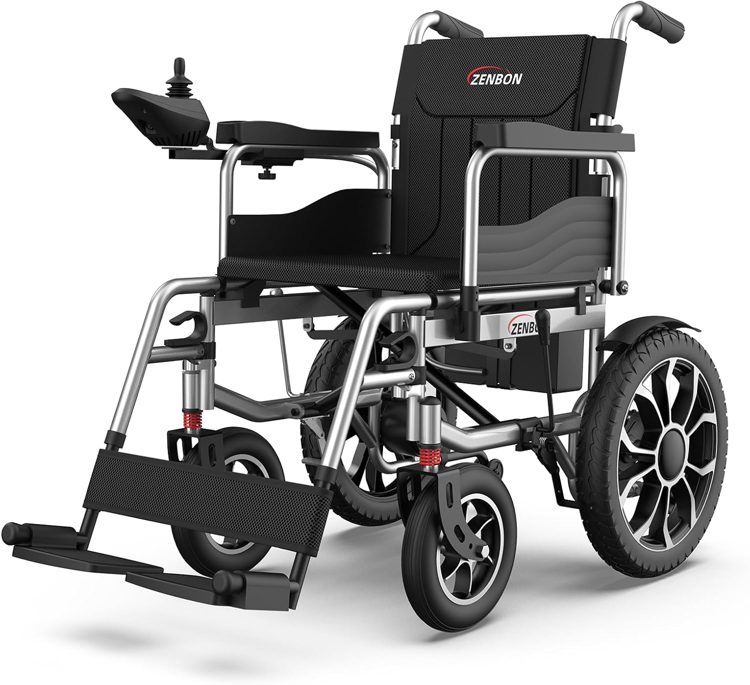 Electric Folding Wheelchair 30 km Electric Wheelchair Foldable for Seniors - Outdoor Electric Wheelchair with Large Format Pneumatic Tyres - Electric Wheelchairs up to 150 kg