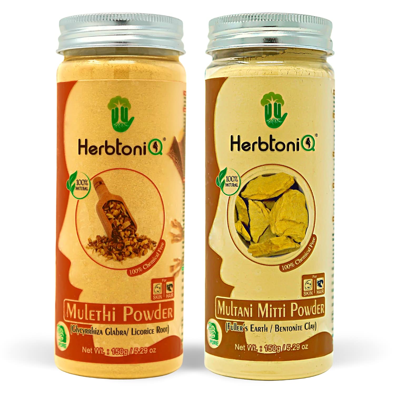 HerbtoniQ 100 Natural Mulethi and Multani Mitti Powder for Making DIY