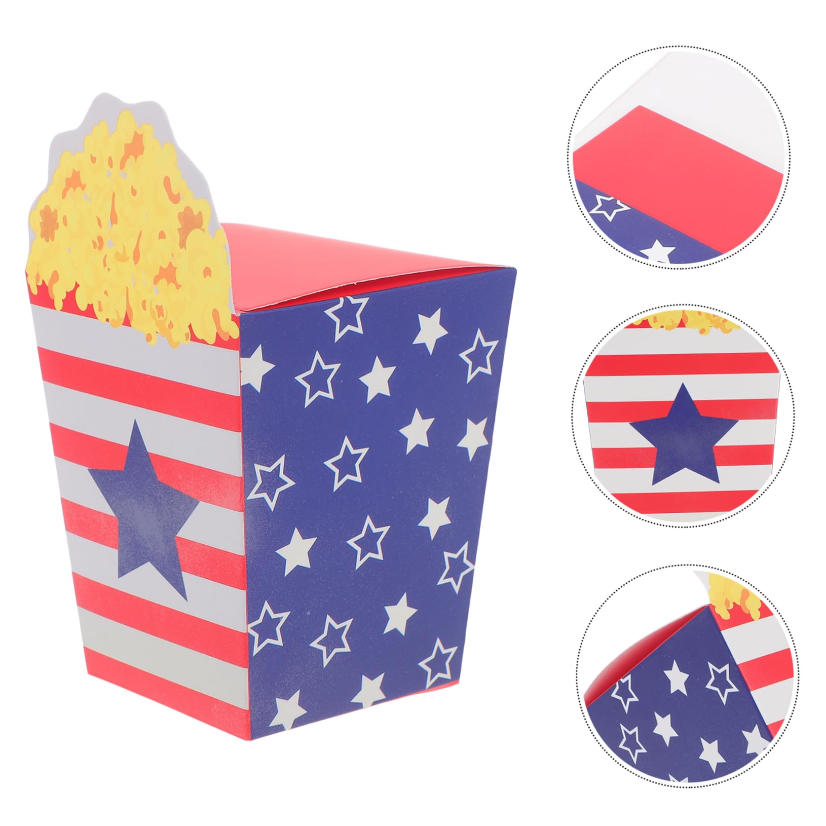 Warmhm 90 Stck. Teiliges Popcorn Box mit Design Papierschachteln für Popcorn Snacks und Süßigkeiten Vielseitig Einsetzbar für Independence Day Partys und Filmabende
