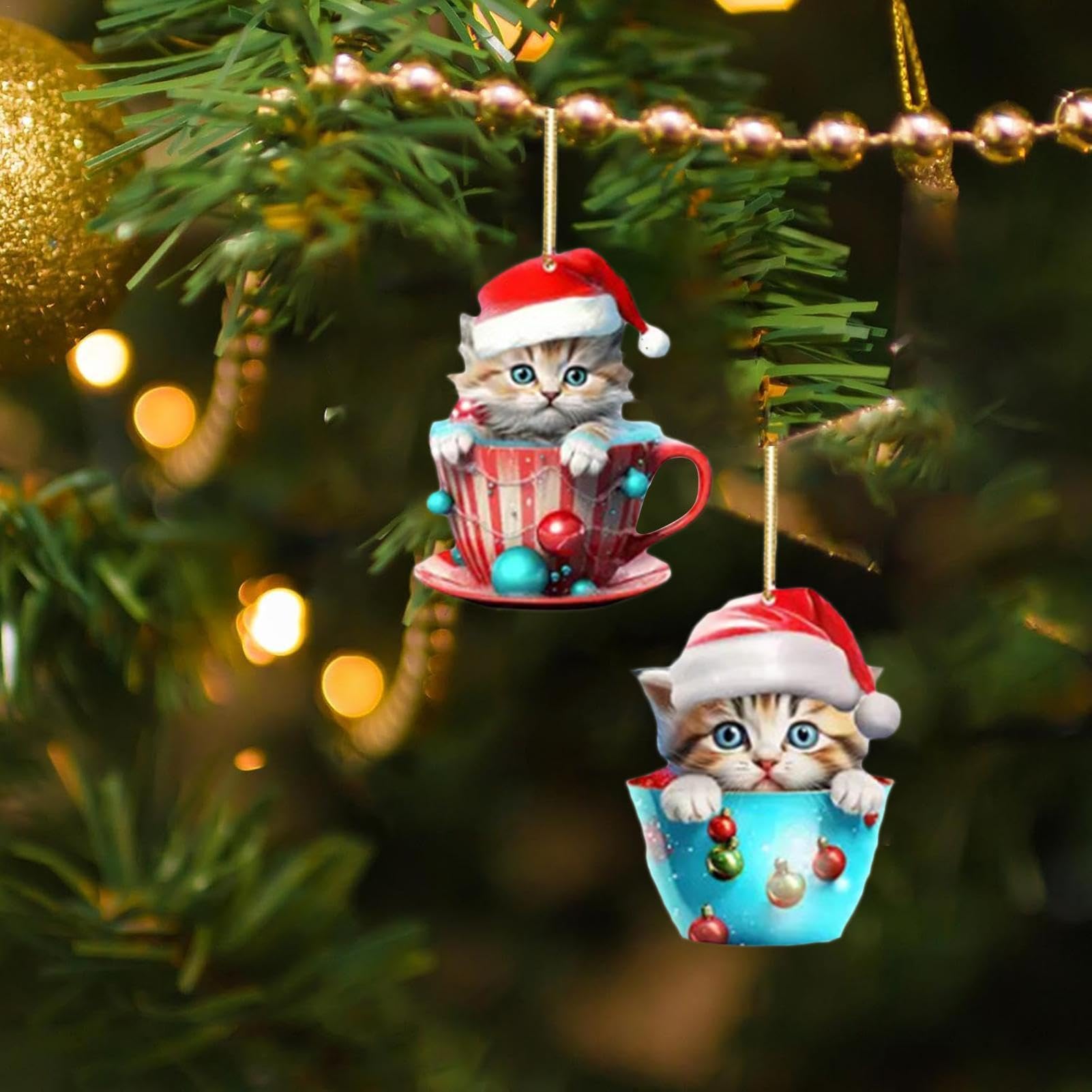 Amazon.co.jp: usptalie クリスマスツリー猫ペンダント、クリスマス