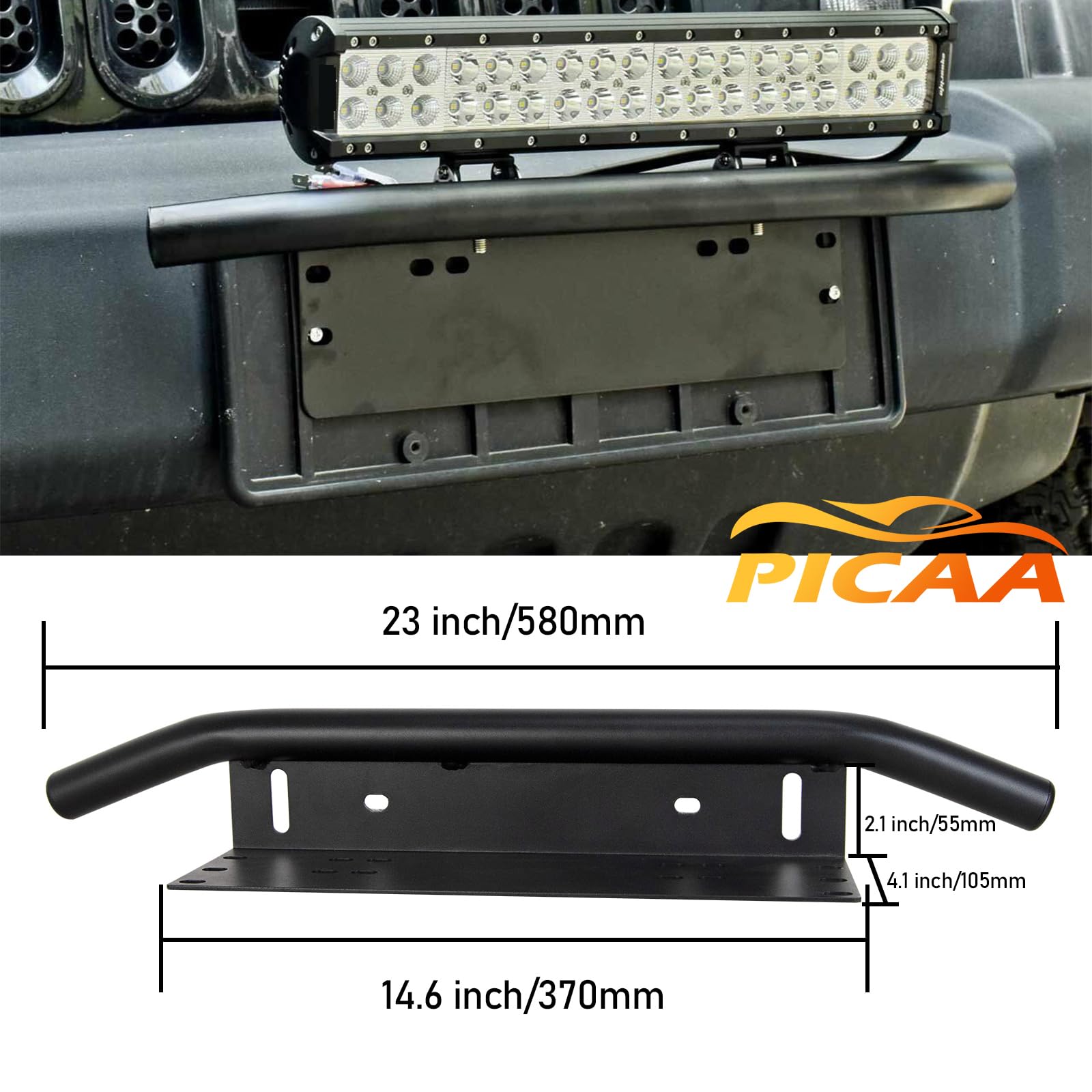 PICAA 23 Pulgadas 480W Barra Led 4x4 con soporte 12V Kit Cableado, Fila Triple Combinación Barra de Luz de Trabajo Led, 6000K Impermeable Barra luminosa Led Faro Led para Offroad ATV SUV Camión UTE