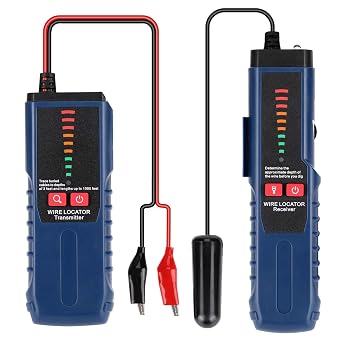 Underground Cable Locator, Wire Locator with Earphone Buried Wire Detector Cable Tester for Dog Fence Cables, Irrigation Control Wires