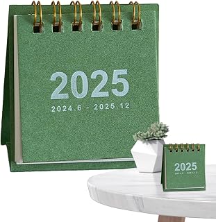 デスクカレンダー 2025年 - かわいいデイリープランナー 月間スケジュール | シンプルな時間管理 ウィークリー To-Doリスト スパイラルプラ