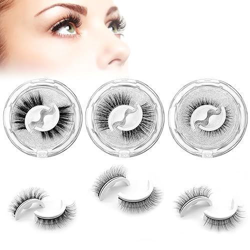 Miniatura 1 de Pestañas autoadhesivas, pestañas postizas naturales, pestañas esponjosas y de aspecto natural, pestañas reutilizables sin pegamento para mujer,