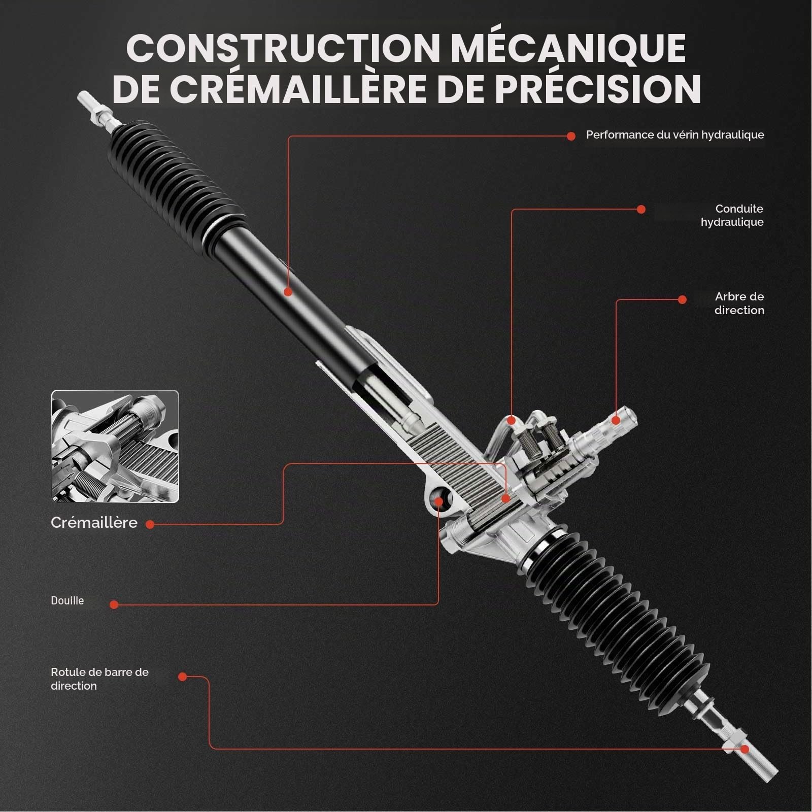 Frankberg 1x boîtier de direction + 1x embout de biellette de direction | ES3525; Compatible avec: Golf IV Variant 1J5, Nouvelle Coccinelle 1C1 9C1, B.o.r.a 1J2, A3 8L1, O.c.t.a.v.i.a I 1U2