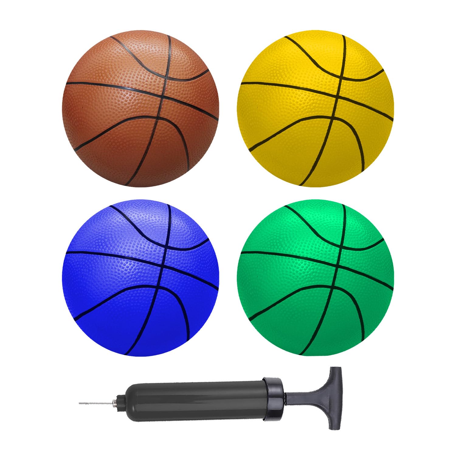 ABAJI Mini Basketballs 4 Pack 5" Balls Rubber Material for Mini Hoop Toddlers Kids Teenagers Pool Indoors Outdoors Toy