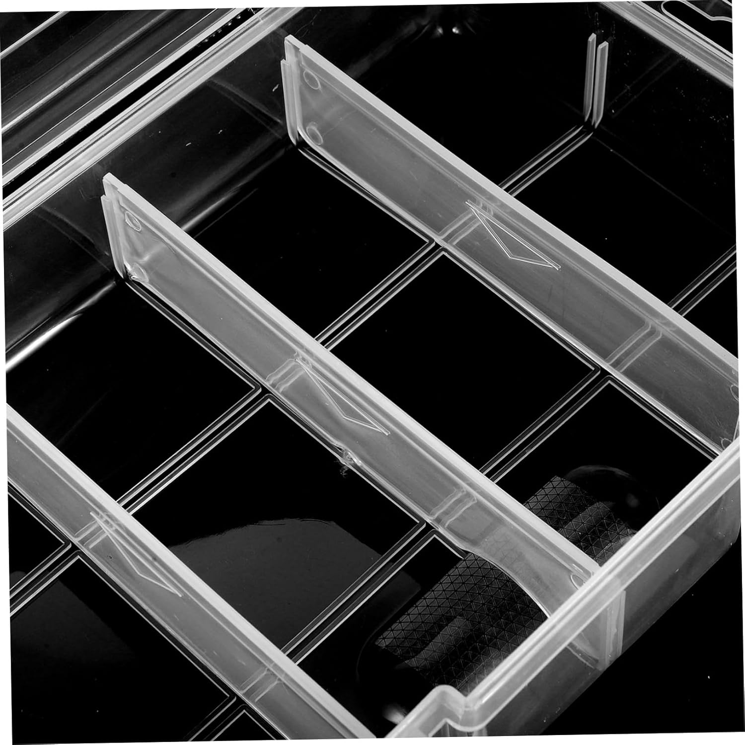 Uonlytech 2Pcs Transparent Storage Box with Dividers Multi Functional Organizer for Small Parts Jewelry Beads and Crafts for Easy Stacking and Space Saving