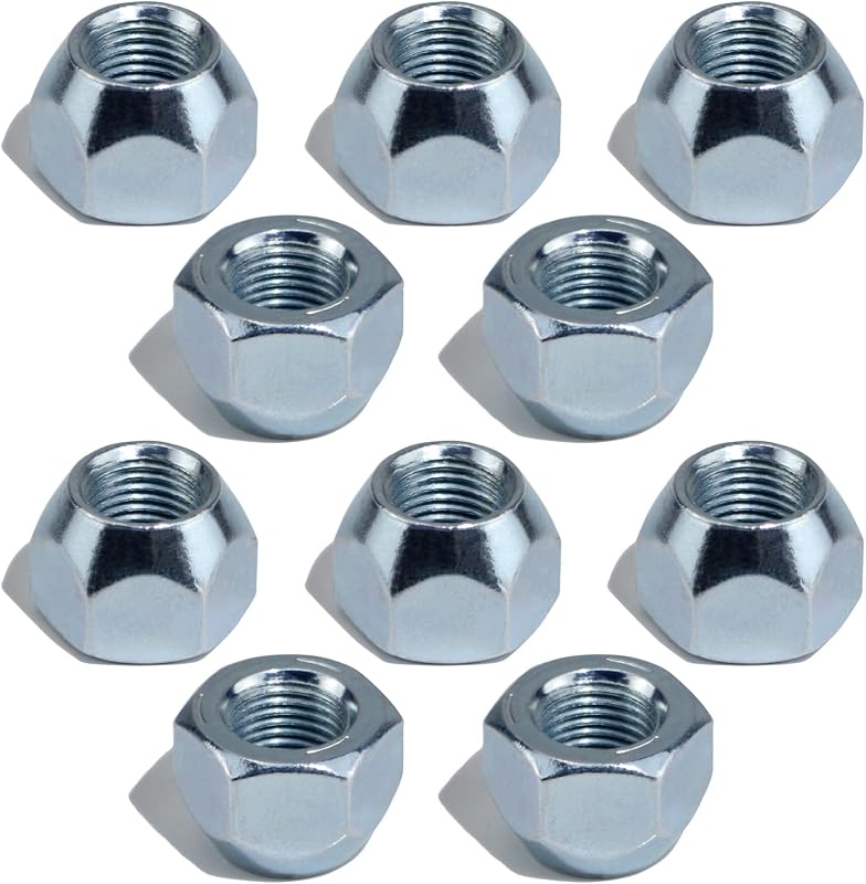 10pcs 1/2''-20 Trailer Lug Nuts Galvanized | Trailer Wheel Tire 509 Lug Nut, Hub Zinc Plated Open End Acorn Nut, Anti Rust, for Dexter EZ Lube Boat RV Utility Trailers
