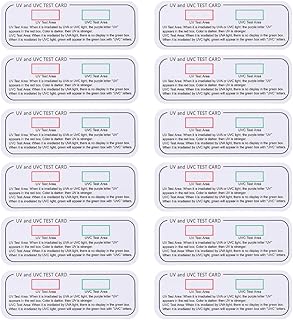 iplusmile UV Test Cards, 12pcs UVC Test Strips UVC-UVA Test Cards Light Identifiers UVC-UVA Indicator Cards for Home Travel