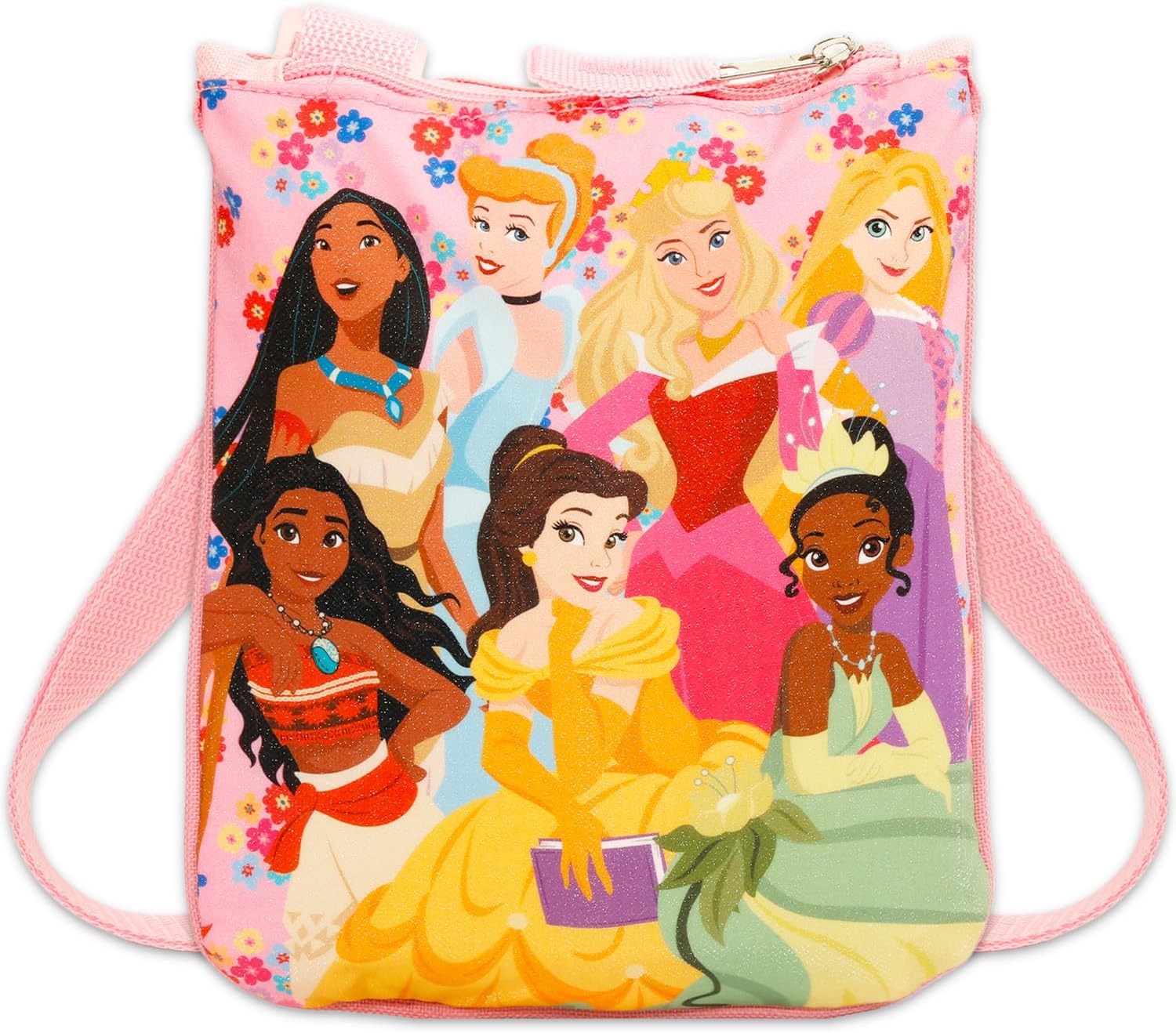 Disney Princess Crossbody Purse for Kids - Handbag Bundle with Crossbody Bag for Girls Featuring Belle, Cinderella, Moana, More Plus Stickers | Disney Princess Accessories Multicolor - Image 2