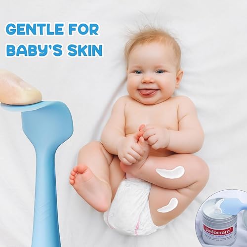 Miniatura 2 de Seeway Espátula de crema para pañales para bebés, paquete de 3 espátulas aplicadoras de crema para pañales para bebés, espátula de silicona para