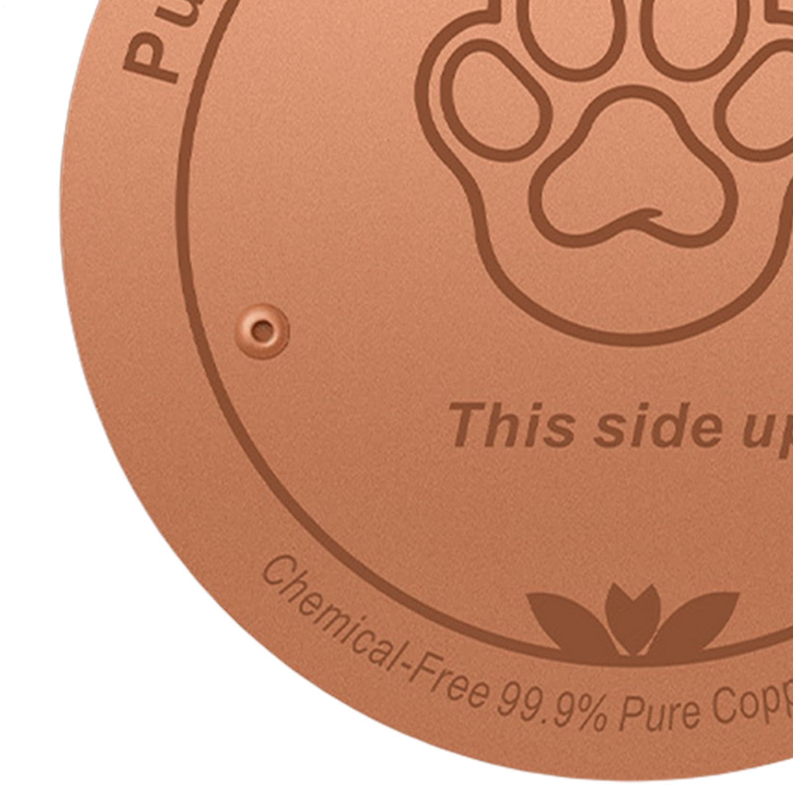 Lámina De Cobre Purificante para Bebederos De Mascotas, Limpiador De Iones De Cobre con Huella De Pata, Mantiene Agua pulita para Gatos Y Perros