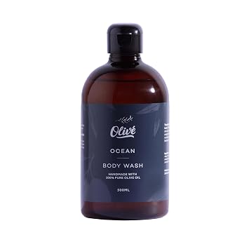 100% Pure Olive Oil Body Wash with Ocean Scent Made with Natural Ingredients | Gentle Cleansing & Hydrating Shower Gel for Soft, Smooth, Healthy-Looking Skin | 500ml Bottle