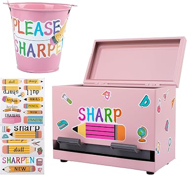 Pencil Dispenser Kit for Classroom Stainless Steel Straw Dispenser for Pencils Metal Pen Holder Letter Sticker Bulk Teachers Classroom Supplies Storage