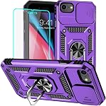 Pour iPhone 8/7 Affaire, iPhone SE étui 2020/2022/3rd avec protecteur d'écran: [Norme militaire 20ft. Drop Tested] Coque de téléphone de protection antichoc pour - iPhone 8 (Noir)
