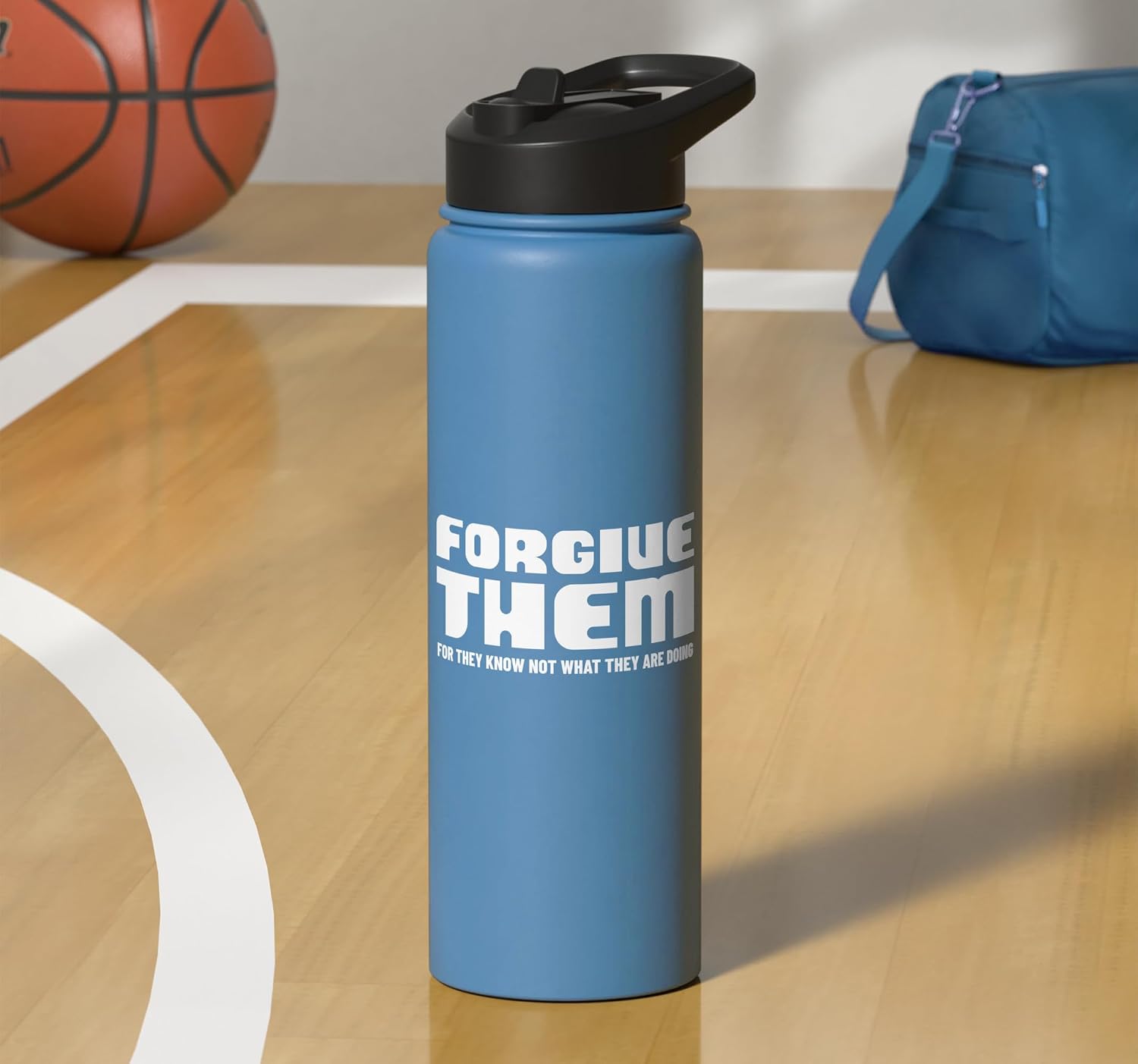 Forgive Them Luke 23:34 Lent forgiveness inspired Stainless Steel Insulated Water Bottle
