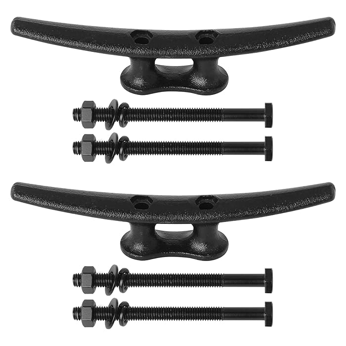 Buy VEITHI 8 inch Electrophoretic Coated Black Dock Cleats (2, 4 Pack), Perfect as Cleat Hook