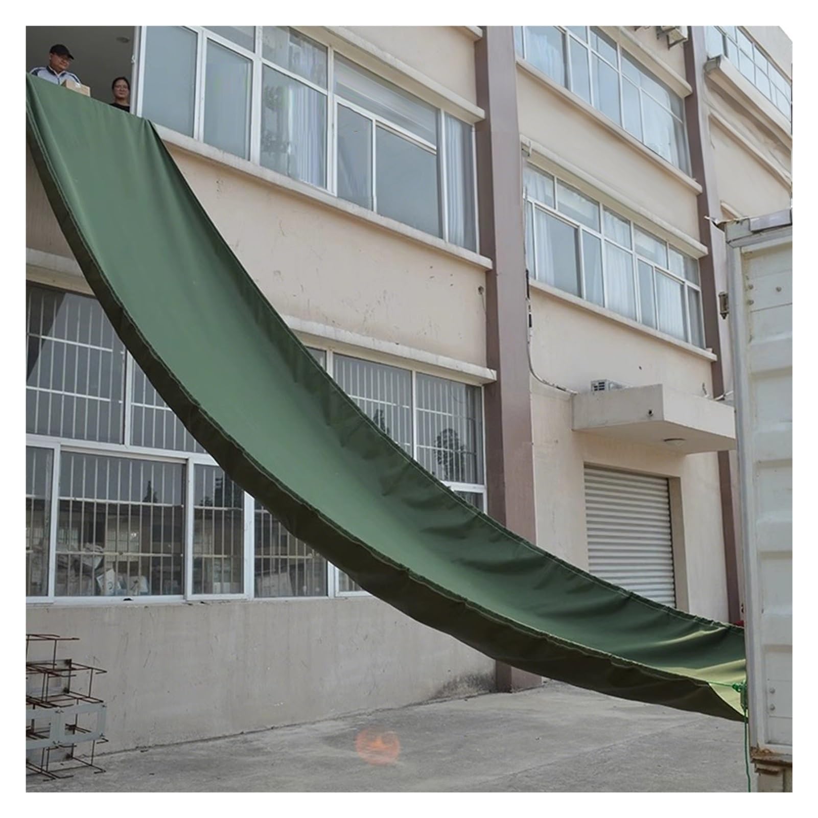 GTHTUHFD Canvas Chute,Heavy-Duty Canvas Chute For Loading & Unloading, 2X14M Warehouse Slide Conveyor Tarpaulin Belt, Green Cargo Handling Slide For High-Rise Goods Movement,Green-1.5x10m/4.92x32.8ft