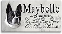 Vista 1 de Broad Bay Boston Terrier Memorial Stone - Placa personalizada para pérdida de mascotas para interiores o jardín lápida de tumba al aire libre
