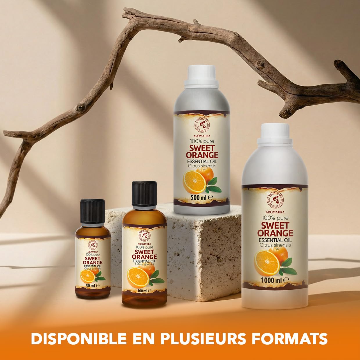 Huile Essentielle D'orange Douce 1000 ml - Citrus Sinensis - Huile d’orange pour Diffuseur et Lampe Aroma - le Savon et les Bougies - Sauna - Parfums d'Intérieur - Arôme d'agrumes - Aromathérapie