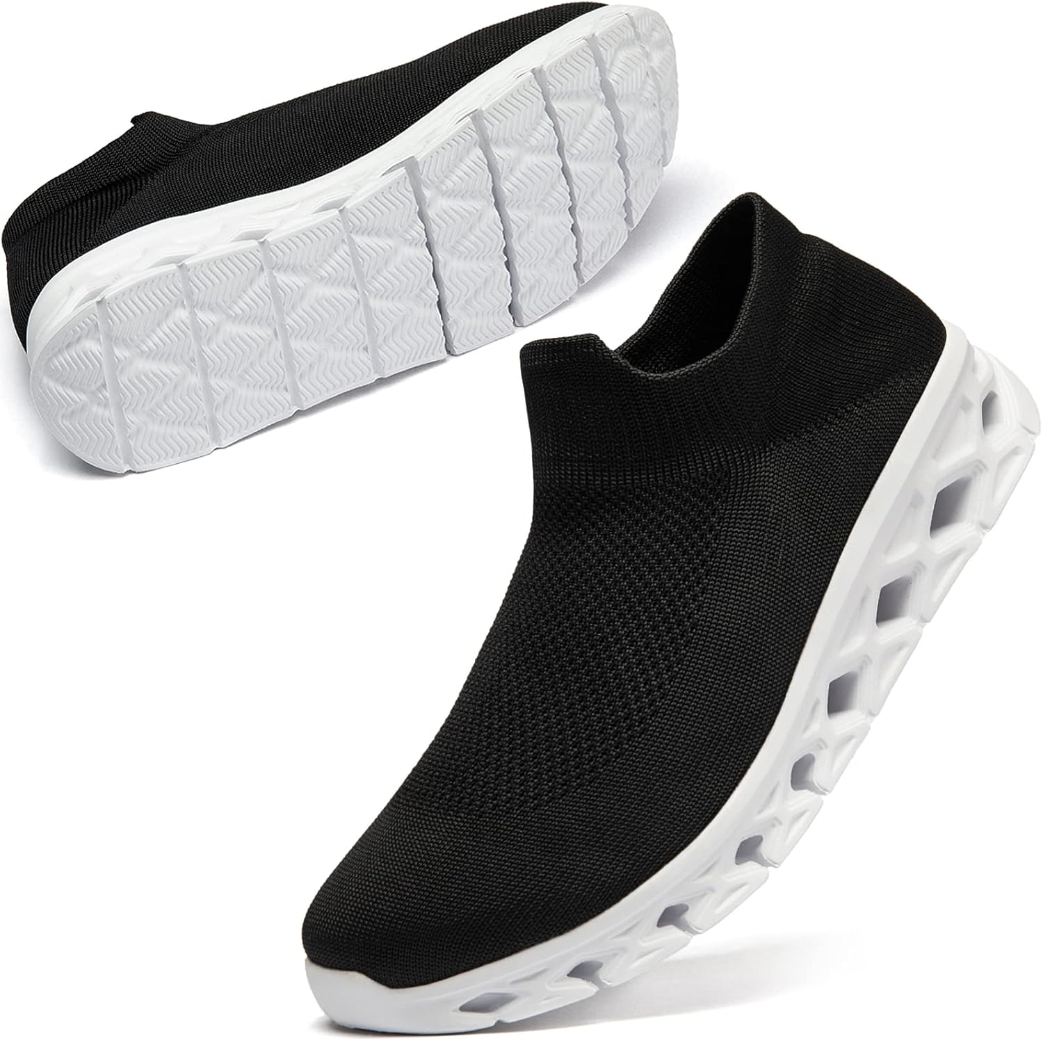 [MERPHINE] スニーカー スリッポン レディース ウォーキングシューズ ナースシューズ メッシュ 紐なし 婦人 靴 立ち仕事 歩きやすい 3e 入院 室内 通勤 介護 軽量 白 黒