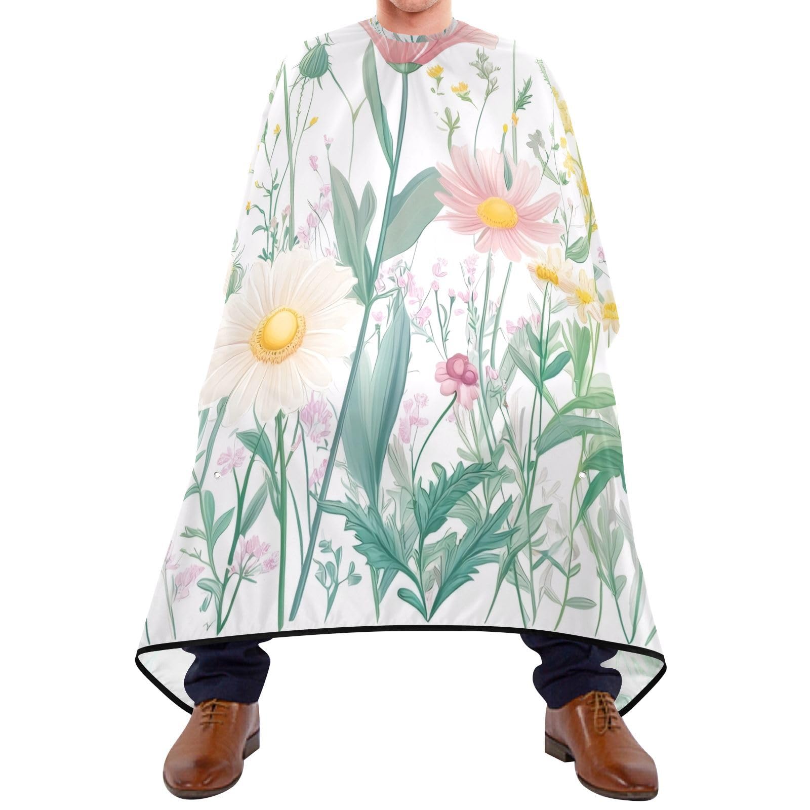 Hezely Wildflowers Hair Dye Cape, Barber Cape for Adults,Waterproof Salon Cape,Waterproof Hairdressing Styling Hair Cutting, 65