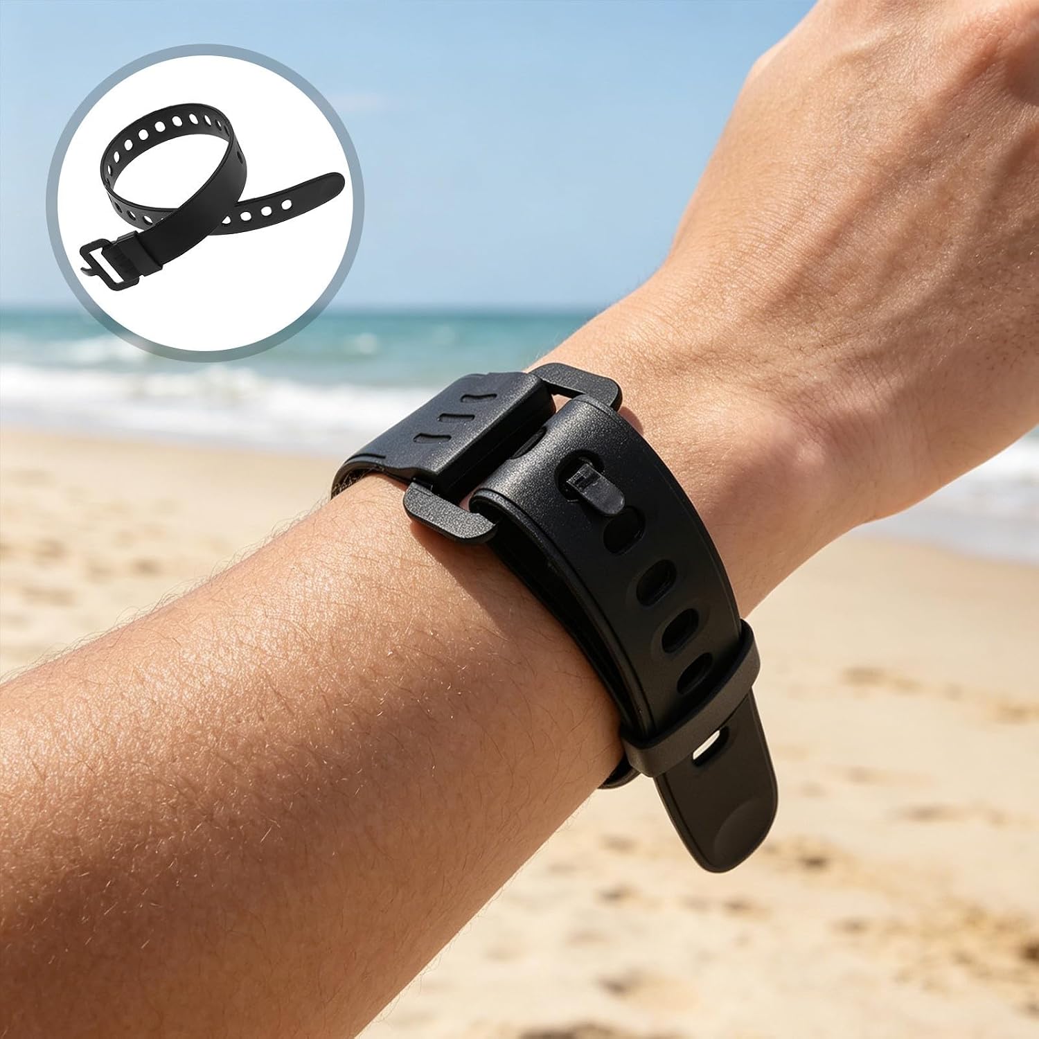 2pcs Rubber Dive Knife Strap Adjustable 1 Inch Thick X 17.2 Inches Long with Quick Buckle Closure for Secure Attachment and Easy Access on Thigh or Leg, Suitable for Scuba Diving