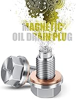 Vista 2 de M12 x 1.5 Tapón de drenaje magnético de aceite de acero inoxidable con imán de neodimio, arandelas de cobre rojo, juntas de repuesto para BMW Benz