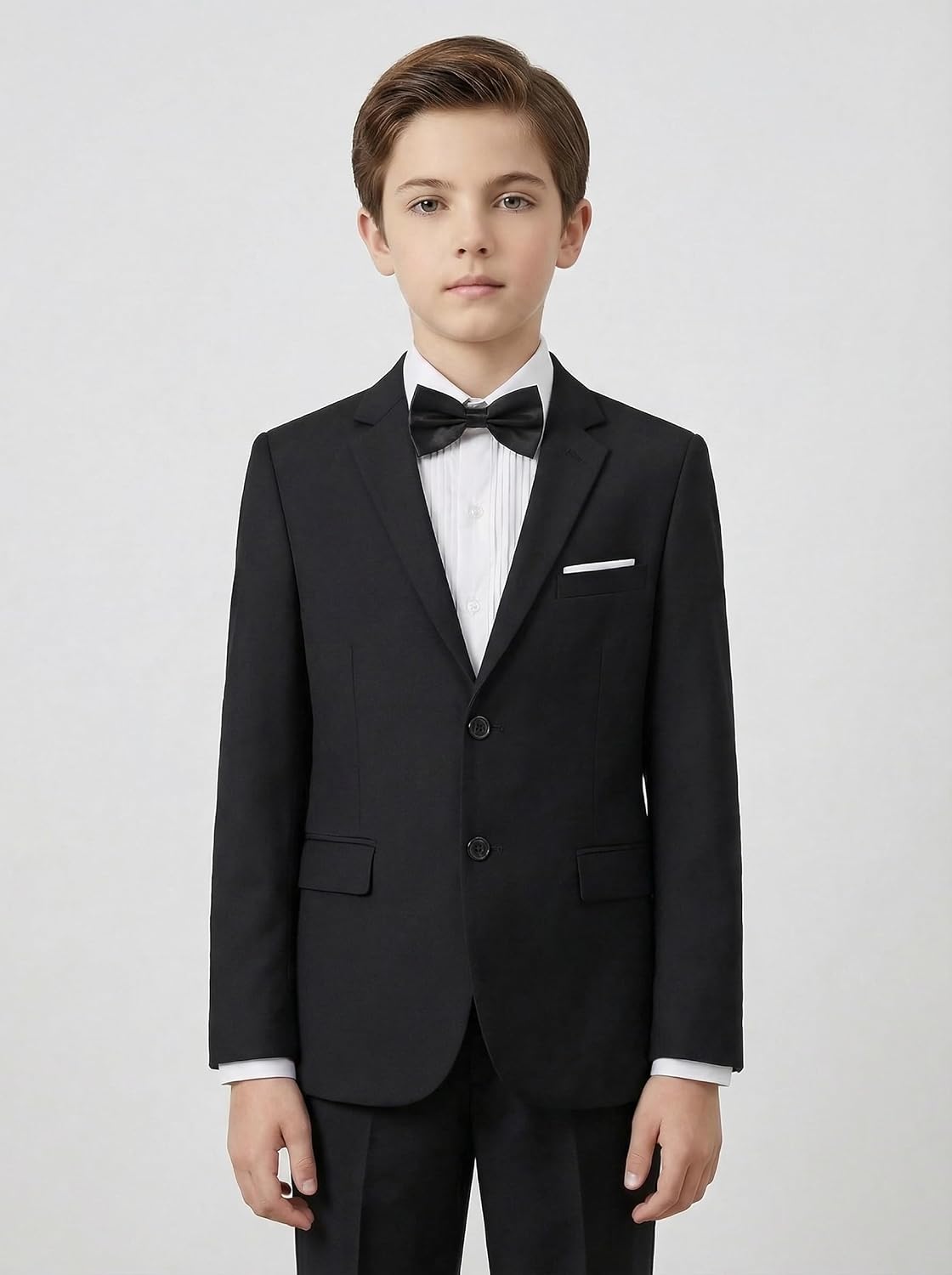 Boys Formal Suit 4 Pieces Set Ring Bearer Outfit Wedding Party Gentleman Tuxedo Dress Up Costume
