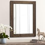 AAZZKANG Wall Mirror Rustic Wood Mirror with Framed Rectangle Decorative Farmhouse Bedroom Bathroom Hanging Mirror Home Wall Decor White