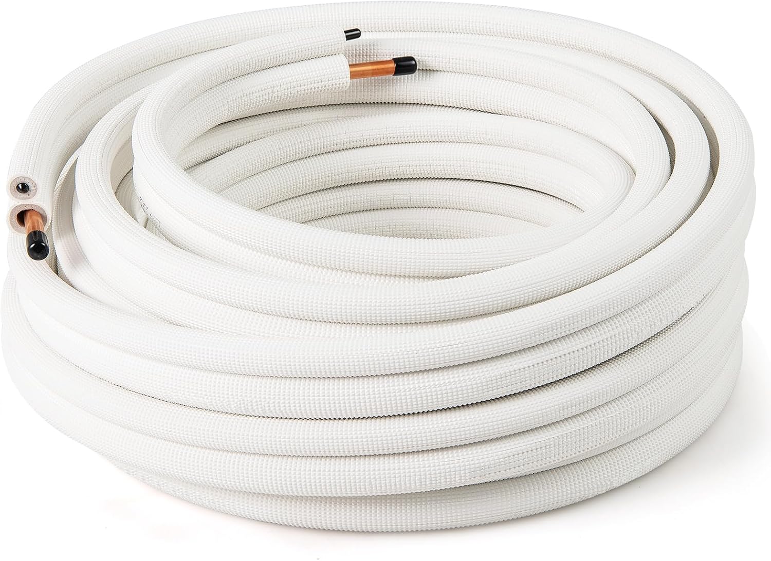 ARLIME 50 Ft. Mini Split Line Set, 1/4" & 1/2" O.D. Copper Pipes w/ 3-layer Insulation, PE Insulated Copper Coil Tubing Extension Set for AC Unit, HVAC Refrigeration (50FT 1/4" & 1/2")