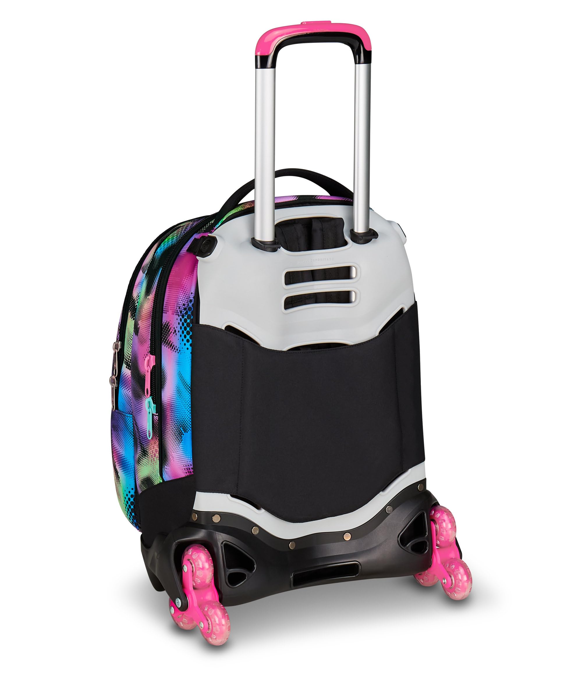 Seven Trolley Scuola Jack 3 Ruote Detach Write Down, Fucsia Azzurro, Zaino Con Carrello Sganciabile Da 37 Litri, Tasca Borraccia, Zainetto Staccabile, Multiuso e Spazioso, Per Scuola Elementare e