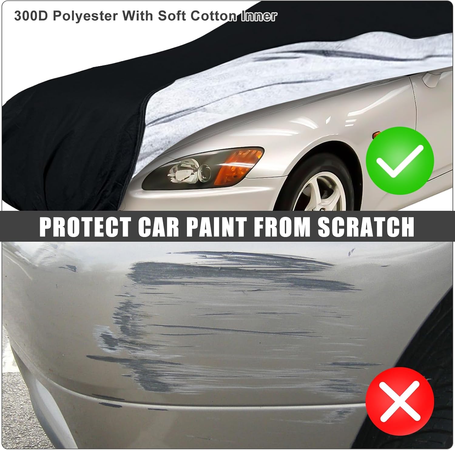 Waterproof Car Cover Compatible with Honda S2000 1999-2009, 300D Oxford Cloth with Inner Cotton All Weather Car Covers for Dust Snow Rain Protection(AP1,AP2,CR Roadster/Hardtop)