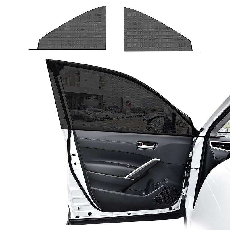 Protetor Solar para Janela Lateral de Carro Ohleats com Tela Dupla Respirável Dianteiro 2 Peças