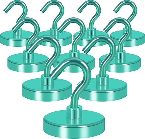 Vista 121 de NEOSMUK - Ganchos magnéticos de alta resistencia con imanes extrafuertes para colgar en refrigerador, crucero, cabinas o parrilla, color blanco