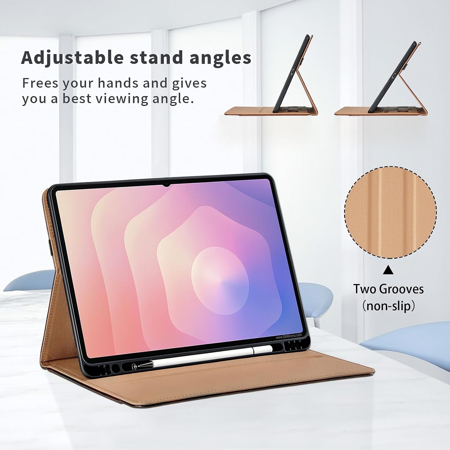 Case for Samsung Galaxy Tab S11 Ultra 2025 14.6-Inch, Model SM-X930 / SM-X936B with S Pen Holder and Pocket, PU Leather Business Folio Stand Cover for Galaxy S11 Ultra, Black image 2