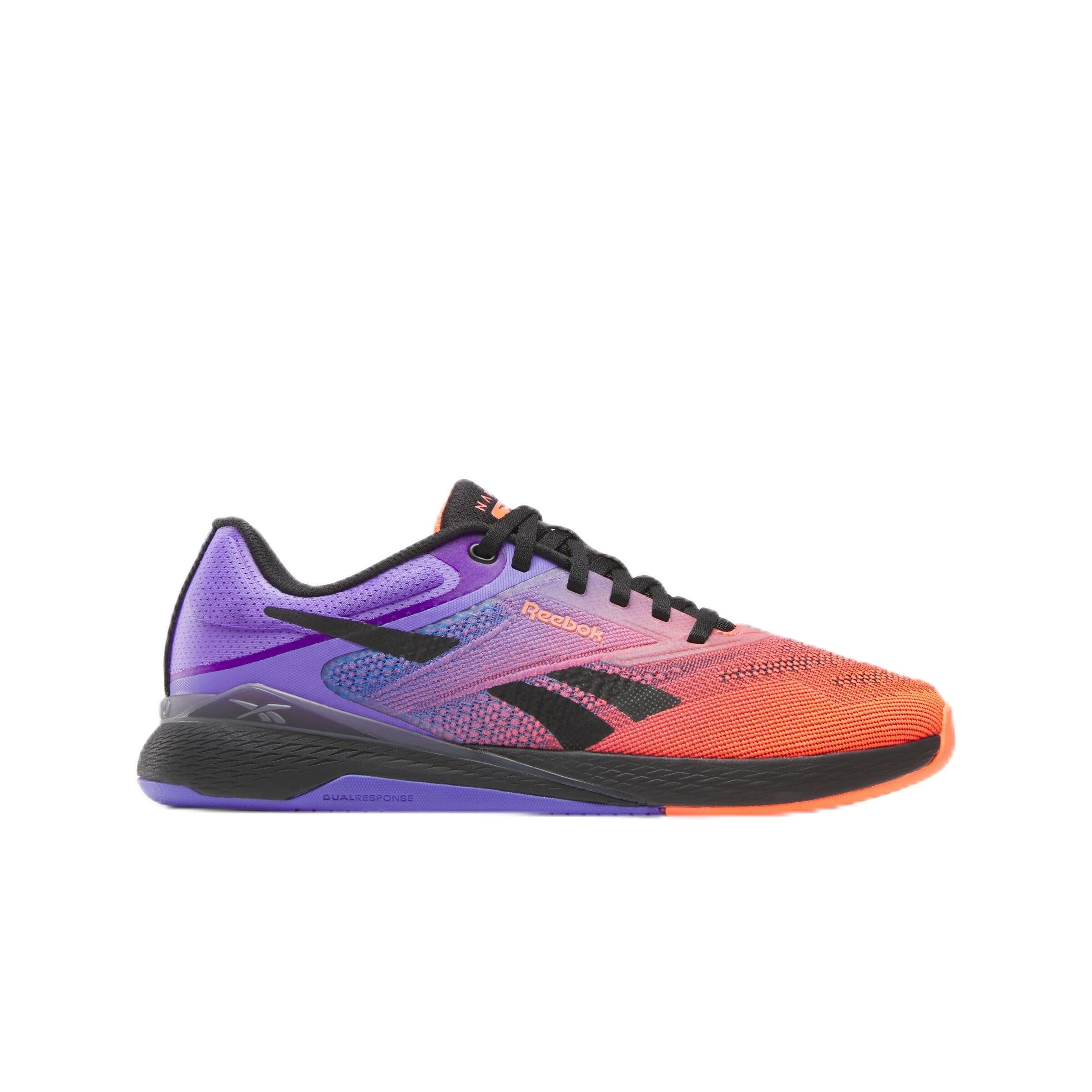 Reebok Women's Nano X5 Sneaker, FTW White/Flash Orange/Royal Purple, 4.5 UK