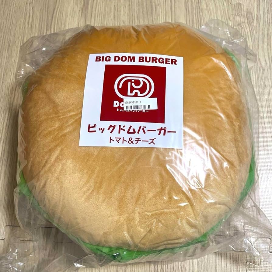 ドムドムハンバーガー　　もちもちハンバーガークッションXL ドムドムハンバーガー】人気バーガーが約35cmの特大クッションに