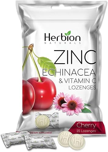 Miniatura 2 de HERBION Naturals Pastillas de zinc, equinácea y vitamina C con sabor a cereza, 25 CT - Suplemento dietético para adultos y niños mayores de 5 años -