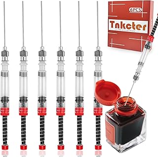 Fountain Pen Ink Syringe 6 pcs,with Spring Converter and Removable Blunt Tip can be Used for Fountain Pen Cleaning, Gluing, extracting Perfume,Tnkcter