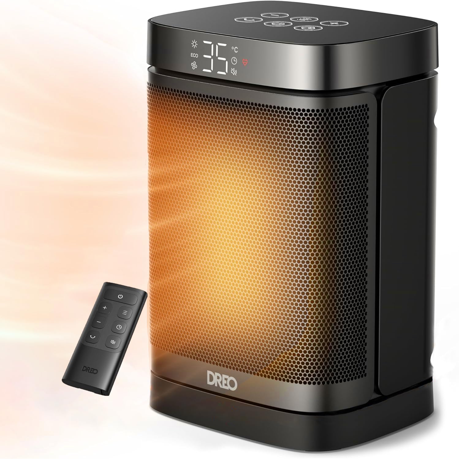 Dreo Space Heater, 1500W PTC Ceramic Heater with Smart Thermostat, Electric Heater with 70° Oscillating, 4 Modes, 12h Timer, Safety & Quiet-Instant Heating, Portable Heater for Bedroom